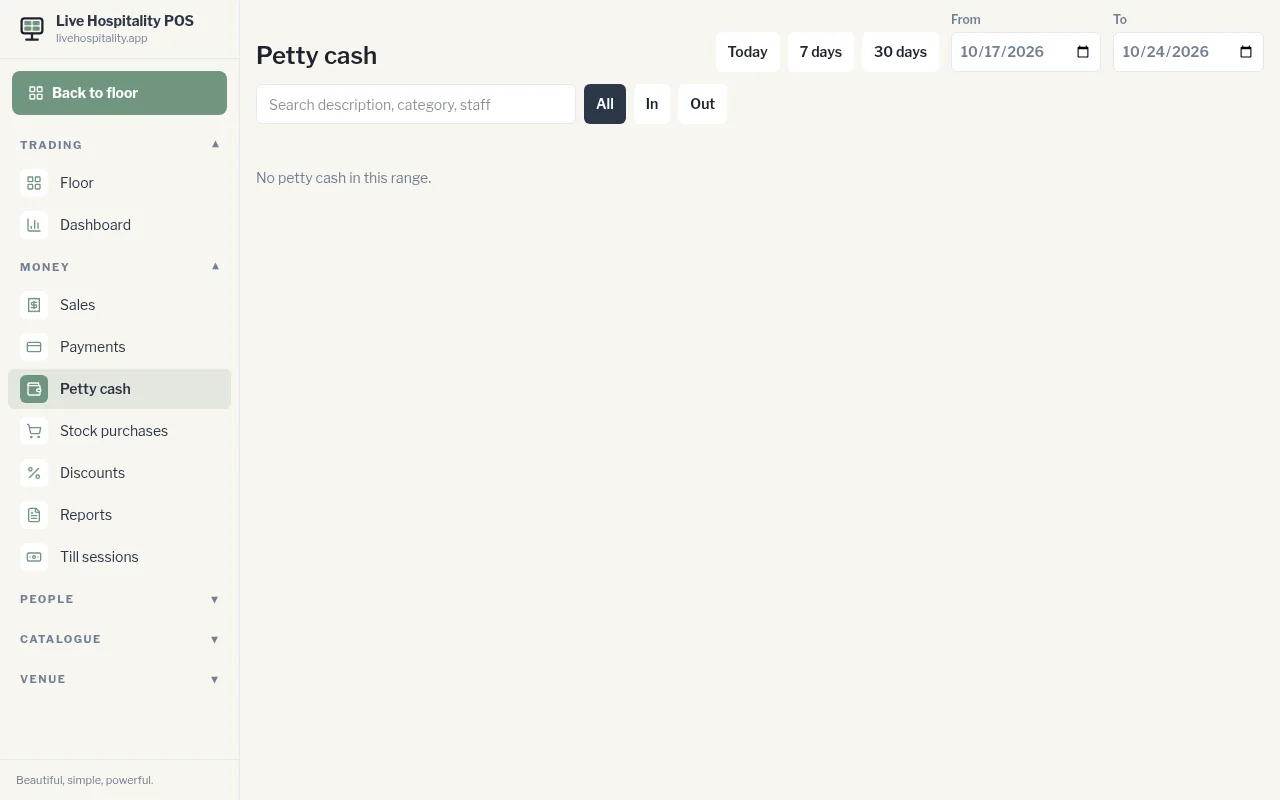 Petty cash