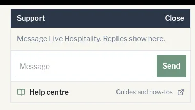 The Help centre link in the Support panel